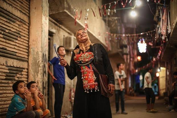 Shot of an Egyptian Female Mesaharaati